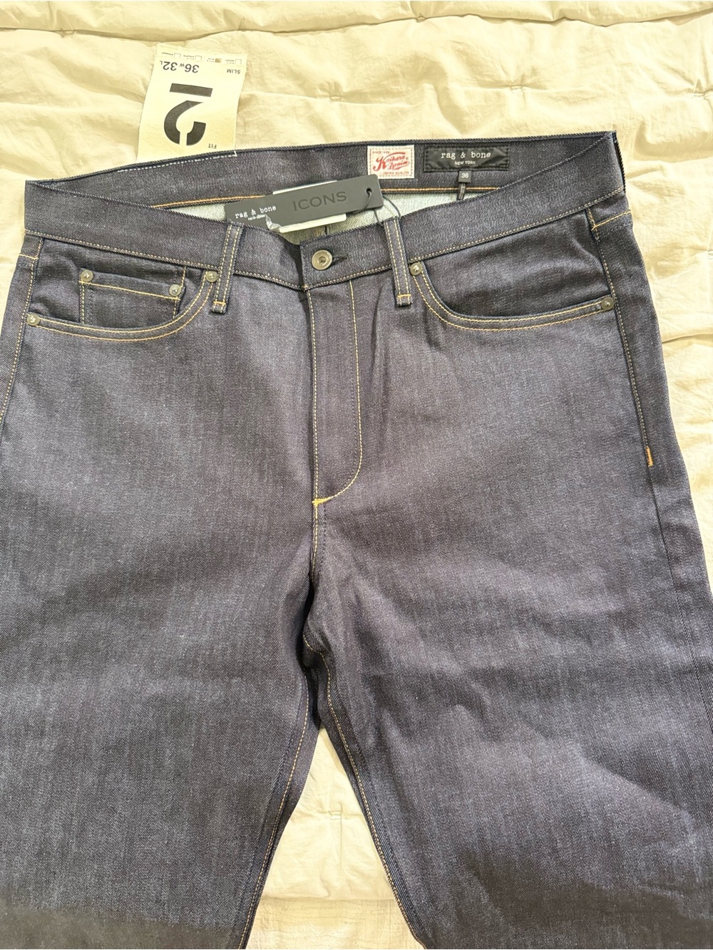 rag & bone Slim Straight Indigo Blue Jeans